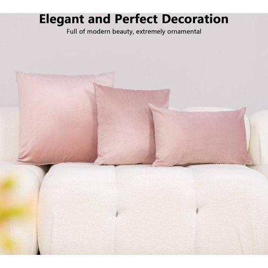 Fluwelen kussenhoezen, superzachte kussenhoes, 50 x 50 cm, glanzend decoratief bankkussen, knuffelige kussenhoes, bankkussen voor bank, slaapkamer, roze, set van 2