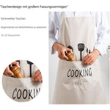 Set van 2 schorten, keukenschort, BBQ-schort, verstelbaar kookschort, waterdicht schort, heren en dames, keuken, restaurant, café, zwart / wit