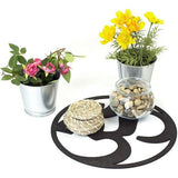 Ohm-teken Spirituele decoratie van hout. Mandala wandfoto gemaakt van vintage hout, meditatie accessoires uit India. Indiase Om-teken symbolen decoratie, Boeddha wanddecoratie, esoterische decoratie (Ohm, zwart).