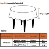 Plastic wegwerptafelkleden 84 inch, 6 stuks, tafelkleed voor ronde tafels van 84 inch, wit