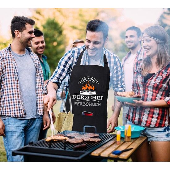 Grillbestek-set, grillaccessoires voor mannen, cadeau, roestvrij stalen grillkoffer set van 21, barbecue-accessoires met grilltang, grillspatel en grillschort, BBQ grillset, ideaal voor outdoor en