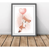 Poster Kinderkamer, set van 3 afbeeldingen babykamer meisjes, oudroze ballon regenboog van K3