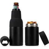 Roestvrij stalen bierblikjes afdekking flessenkoeler manchet - voor 300-500 ml blikjes & 300 ml flessen - geïsoleerde 3-in-1 biergadgets met opener - voor cadeau bier en alcoholvrije dranken