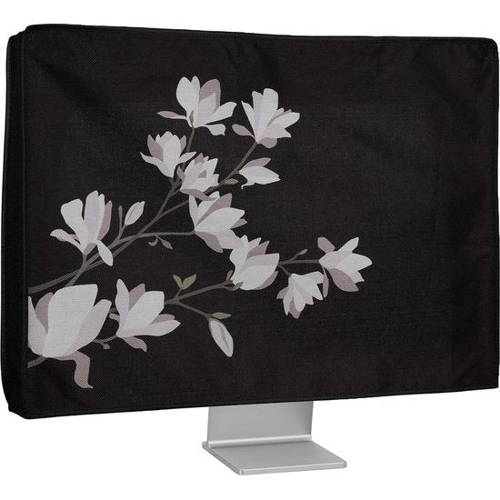 Linnen hoes compatibel met 24-26 inch monitor - beschermhoes stofbescherming afdekking voor pc-scherm - computerscherm cover stofkap - magnolia