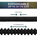 Flexibele tuinslang 30 m / 100 ft dubbellaags latex 3/4 inch massief messing aansluitingen 3450D stof knikvrij 8-functie flexibele waterslang zwart