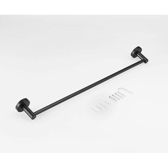 Badkamerhanddoekhouder in zwarte uitvoering 50 cm muurbeugel gemaakt van RVS Leekayer