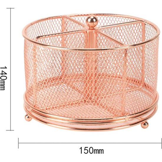 Rosegold pennenhouder organisator voor vrouwen, 360 graden draaibaar voor kinderen, gaas, Opbergtas, gegalvaniseerd Opbergrek, geschikt voor Thuis, Kantoor, school (A-2)