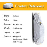 Auto delen, 6 lagen, waterdicht, waterdicht, complete garage, stofdicht, auto delen, buiten, voor terreinwagens (510 x 193 x 150 cm)