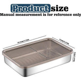 2 stuks roestvrijstalen vershouddozen: snijdoos met luchtdichte deksels, voedselconserveringsdoos voor vlees, kaas, herbruikbare stapelbare roestvrijstalen doos, vaatwasser/oven/vriezer