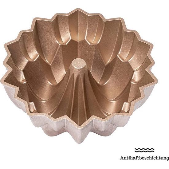 Erreke Cakevorm, Non Stick en zeer Duurzaam Gegoten Aluminium, Rose Goud Gebakvorm, 24cm Diameter Taartvorm, 2 Liter Inhoud, Cake Vorm (Spiral)