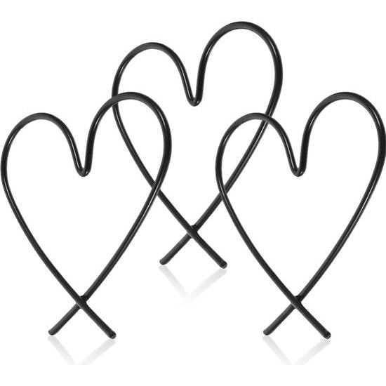 Hartvormige metalen wanddecoratie, muurkunst en wandbord, hangende ornamenten voor Valentijnsdag, bruiloft, slaapkamer en woonkamer decoratie. Set van 3 stuks in het zwart.
