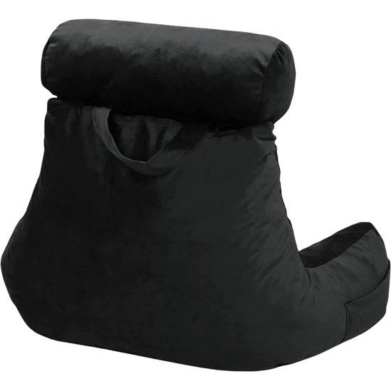 Crushed Foam Reading Cushion - Ideal for Reading - Neck Support Pillow (Black)