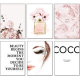 Set van 6 posters woonkamer - foto's decoratie slaapkamer - stijlvolle wandafbeeldingen - A4 zonder fotolijst (W2, 6x A4)