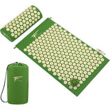 Acupressuurset Acupressuurmat Kussenzak Massagebal Verlicht rugpijn en nekpijn Spierontspanning (groen-beige)