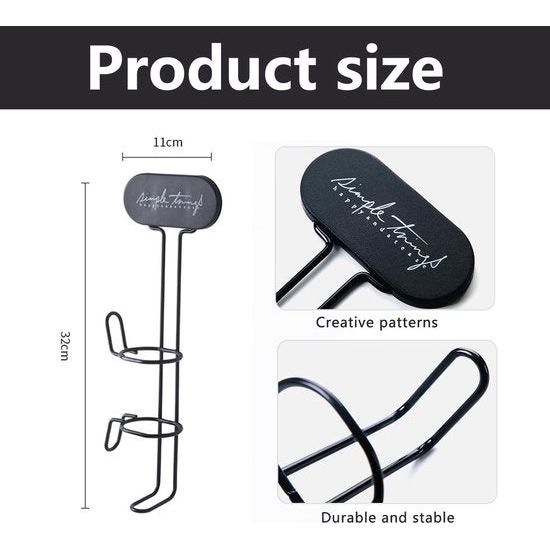 Stijltang, wandhouder, houder voor stijltang, krultang, metalen wandhouder, zonder boren voor stijltang, stijltang, stijltang, stijltang, zwart