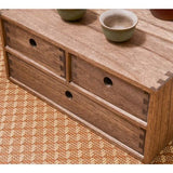 Bureau-organizer van hout, kantoorbenodigdheden, opbergrek, kast, sieraden, organizer met 3 laden, donkerbruin Houten bureau-organizer, kantoorbenodigdheden, opbergrek, kast, sieraden, organizer met 3 laden, in donkerbruin.