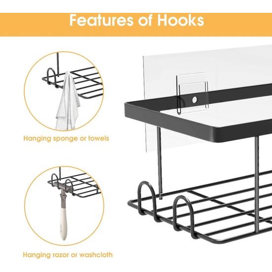 Shower Shelf, No Drilling Corner, Pack of 3 Shower Shelves, Black Shower Basket, Rustproof Stainless Steel Corner Shelf, Shower, Bathroom Shelf, No Drilling, for Bathroom Storage with Soap Dish