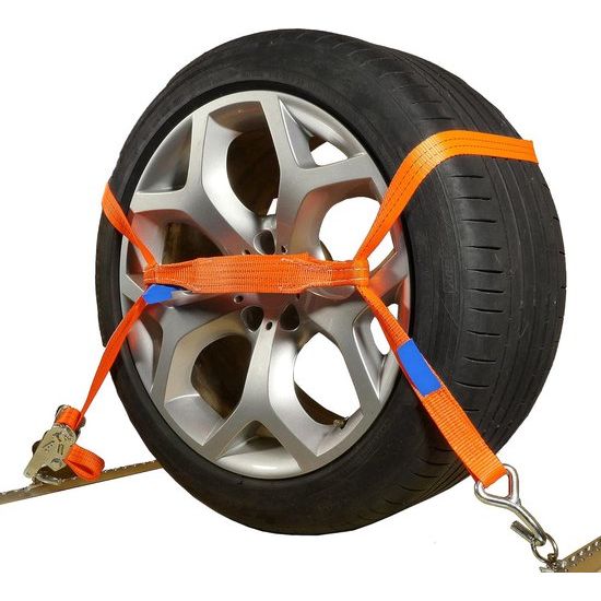 Planet Spanbanden, 4 stuks, auto transport 2000 daN / 2,9m / 35 mm, oranje, wielvergrendeling, bandriem, sjorriem, wielbeveiligingsgordel DIN EN 12195-2