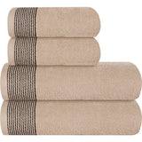 4 handdoeken, katoen, bevat 2 extra grote badhanddoeken 70 x 140 cm, 2 handdoeken 50 x 90 cm, voor dagelijks gebruik, compact en licht, bruin