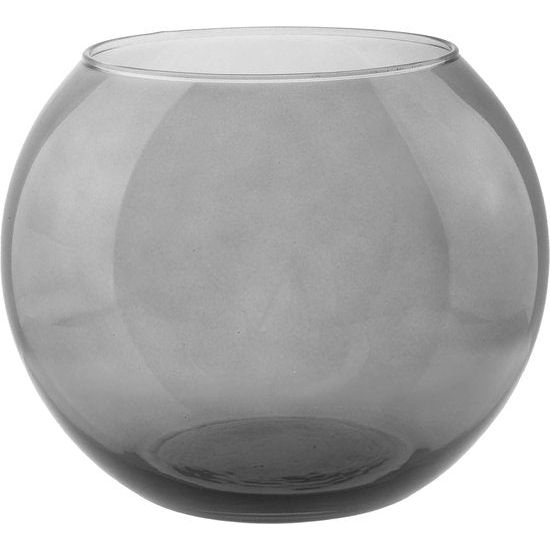 Kogelvaas glas Ø 19 cm H: 15,5 cm planten terrarium vaas grijs glazen vaas ronde vaas kleurrijke vis kom deco grijze vaas hydrocultuur vaas ronde vaas kandelaar | Olivia