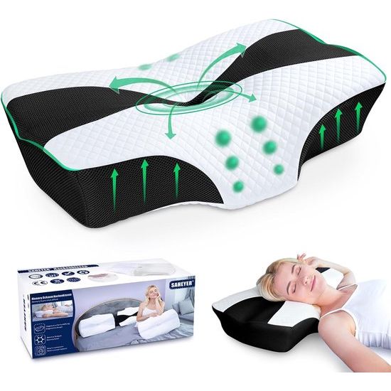 Nekkussen, hoofdkussen, traagschuimkussen, neksteunkussen voor orthopedisch kussen en zijslaapkussen, ergonomisch slaapkussen voor optimale ondersteuning in alle slaaphoudingen