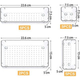 17-delig lade-organizersysteem, 4 maten lade-organizer doorzichtig plastic bureau, dienbladen ladekast cosmetische organizer voor make-up sieraden slaapkamer badkamer kantoor keuken