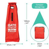 Transporttas kinderwagen (rood, klein) - reistas/beschermhoes vliegtuig - buggytas 120 x 37cm