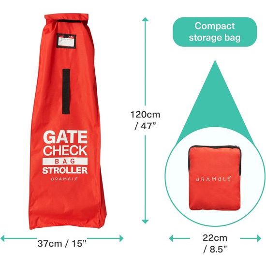 Transporttas kinderwagen (rood, klein) - reistas/beschermhoes vliegtuig - buggytas 120 x 37cm