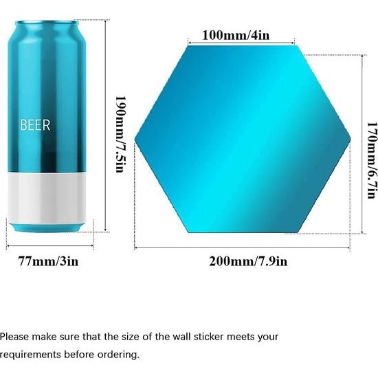 12 stuks x diameter 20 cm, elke zijde 10 cm, controleer de afbeelding voor details Materiaal: acryl kunststof (geen glas). Veiliger en duurzamer dan een glazen spiegel