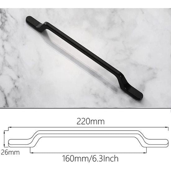 Kastgrepen, zwart, mat, geschikt voor kasten, laden, schoenenrekken, kledingkastgrepen (10, 160 mm)