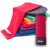 Microvezel handdoekenset, voor sauna, fitness, sport, strandhanddoek, sporthanddoek, 8 matten, 12 kleuren, rood