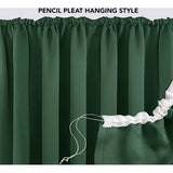 Verduisterend raamgordijn, Grárdine, gordijnen, zonwering met plooiband, dik thermogordijn, bescherming tegen kou, hitte, 290 x 140 cm (hoogte x breedte), bosgroen, set van 2