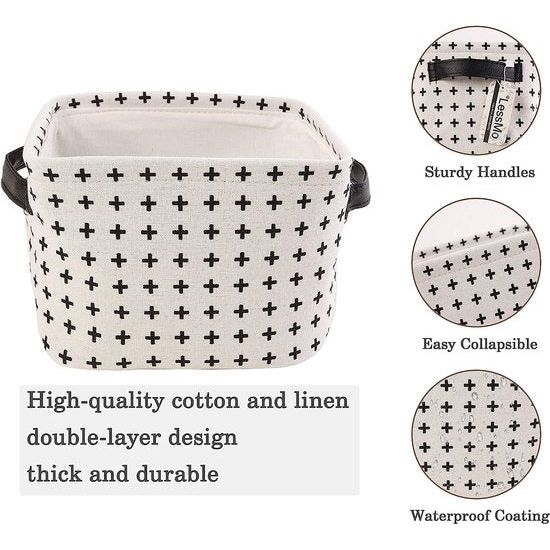 4 stuks stof bovenop, organizer met handgreep, waterdicht, 100% linnen & katoenweefsel, bovenop, story voor bureau en organizer