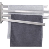 Swivelling Towel Rail 4 Arms Bathroom Stainless Steel Bath Towel Holder 50 cm 180° Rotation Brushed A2104S4L50-2