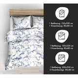 VH-17 Onyx beddengoed 135 x 200 cm en kussensloop 80 x 80 cm, 100% zacht, comfortabel microvezel, hoogwaardig dekbedovertrek met ritssluiting, ademend beddengoedset, 135 x 200 cm