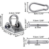 Belle Vous Zware Kwaliteit Schommelhaken (2 Pak) - Roestvrijstalen Swivel Plafondhaken met Schroeven - 450 kg Belasting voor Betonnen en Houten Sets, Yoga, Hangmat stoel, Zandzakken Schommelsets