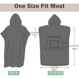 Beach Surf poncho met zak, waterabsorberend neopreenpak, luiertafel, hoodie, handdoek, poncho, badjas om te surfen, zwemmen, baden voor volwassenen, mannen, vrouwen, zanddicht