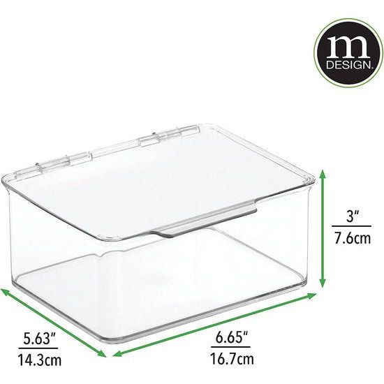 Opbergdoos met deksel (klein) - transparante bureau-organizer - praktische naaidoos van kunststof