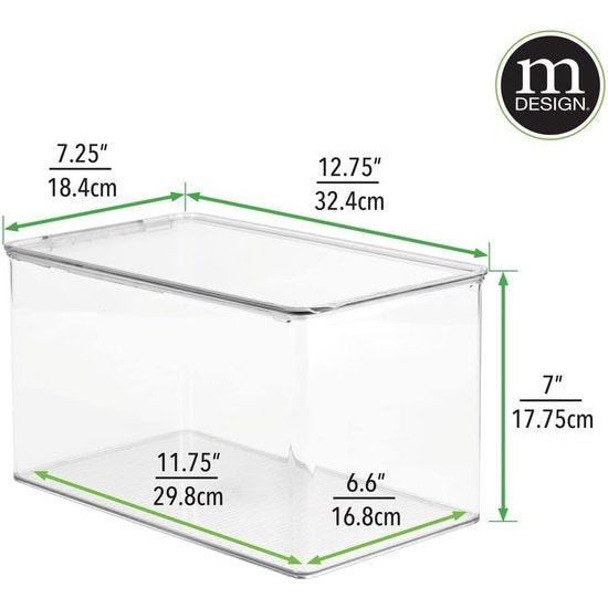 Speelgoedopbergdoos, opbergdoos met deksel om speelgoed op te bergen op een plank of onder het bed, transparant