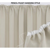 Verduisteringsgordijn, ondoorzichtig, thermogordijn met plooiband, 290 x 140 cm (hoogte x breedte), crème, set van 2
