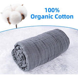 baby-inbakdoek, mousselinedoek, 120 x 105 cm, ademende mousselinedoeken, katoen, mousselinedoeken, baby, baby-inbakerdekendoeken voor jongens en meisjes (grijs)