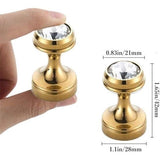 Gouden kapstokhaken, wandmontage, wandhaken, handdoekhouder, messing, set van 5, kristal, met boren, voor badkamer