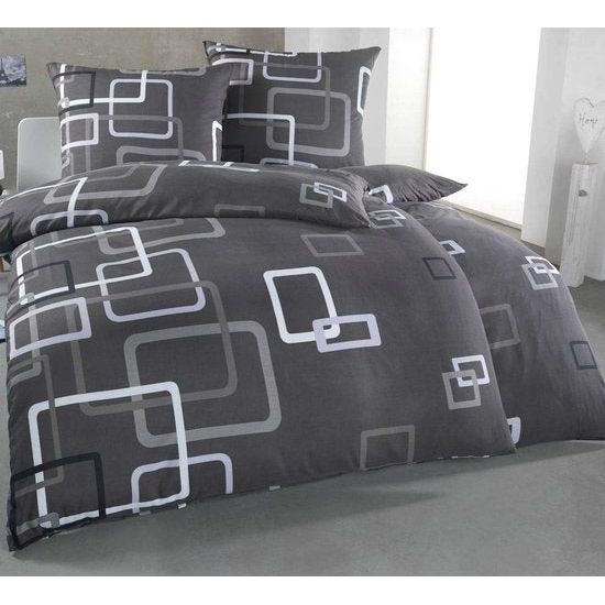 Beddengoed 135 x 200 cm, 4-delig, Oeko-Tex gecertificeerd en geschikt voor mensen met allergieën, beddengoedset met 2 dekbedovertrekken 135 x 200 cm en kussenslopen 80 x 80 cm, modern geruit