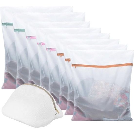 9 stuks wasnet voor wasmachine, waszak, waszak, extra grote waszak 50 x 40 cm met ritssluiting, wasnet groot, waszak geschikt voor jassen, bh, jeans, schoenen