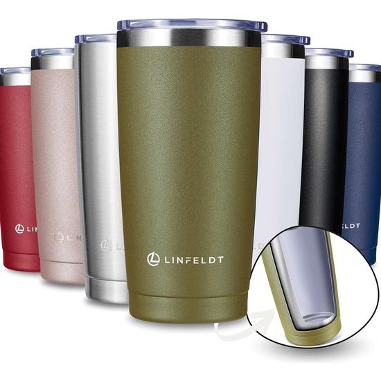 Drinkbeker, roestvrij staal, 590 ml, thermobeker voor in de auto, thermobeker met deksel, thermobeker, thermobeker, thermobeker, tumbler cup