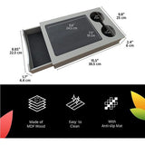 Bankoverarmtafel, armleuningen-tafelhouder voor bank, dienbladen voor salontafel, bank-zijorganizer voor apparaten en afstandsbediening, bank en beddrankenrek met lade (Fendy)