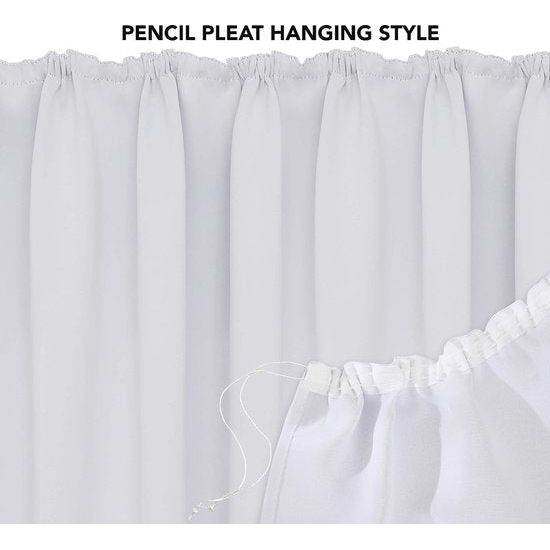 Gordijn ondoorzichtige gordijnen geluidsbescherming met plooiband thermo, 260 x 140 cm (hoogte x breedte), zilvergrijs, set van 2