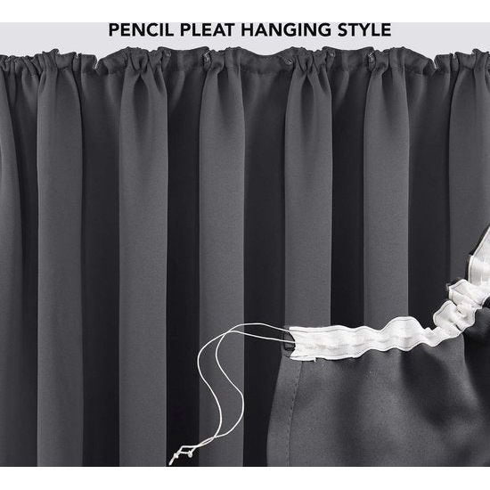 Verduisteringsgordijnen met thermische isolatie, plooiband, ondoorzichtig, donkergrijs, 175x140 Vertaling: Blackout gordijnen met thermische isolatie, plooiband, ondoorzichtig, donkergrijs, 175x140.