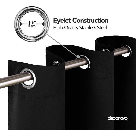 Gordijnen Verduisterend met Ringen, Zwart, Gordijnpaneel met Grommets voor Slaapkamer, Halloween, Kant en Klaar, 132x138 cm (B x H), 1 stuk