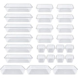 25 stuks lade-opbergsysteem, lade-organizer, transparant, kunststof, met 4 maten, make-up-organizer, te gebruiken voor make-up, organizer, keuken, badkamer, kantoor